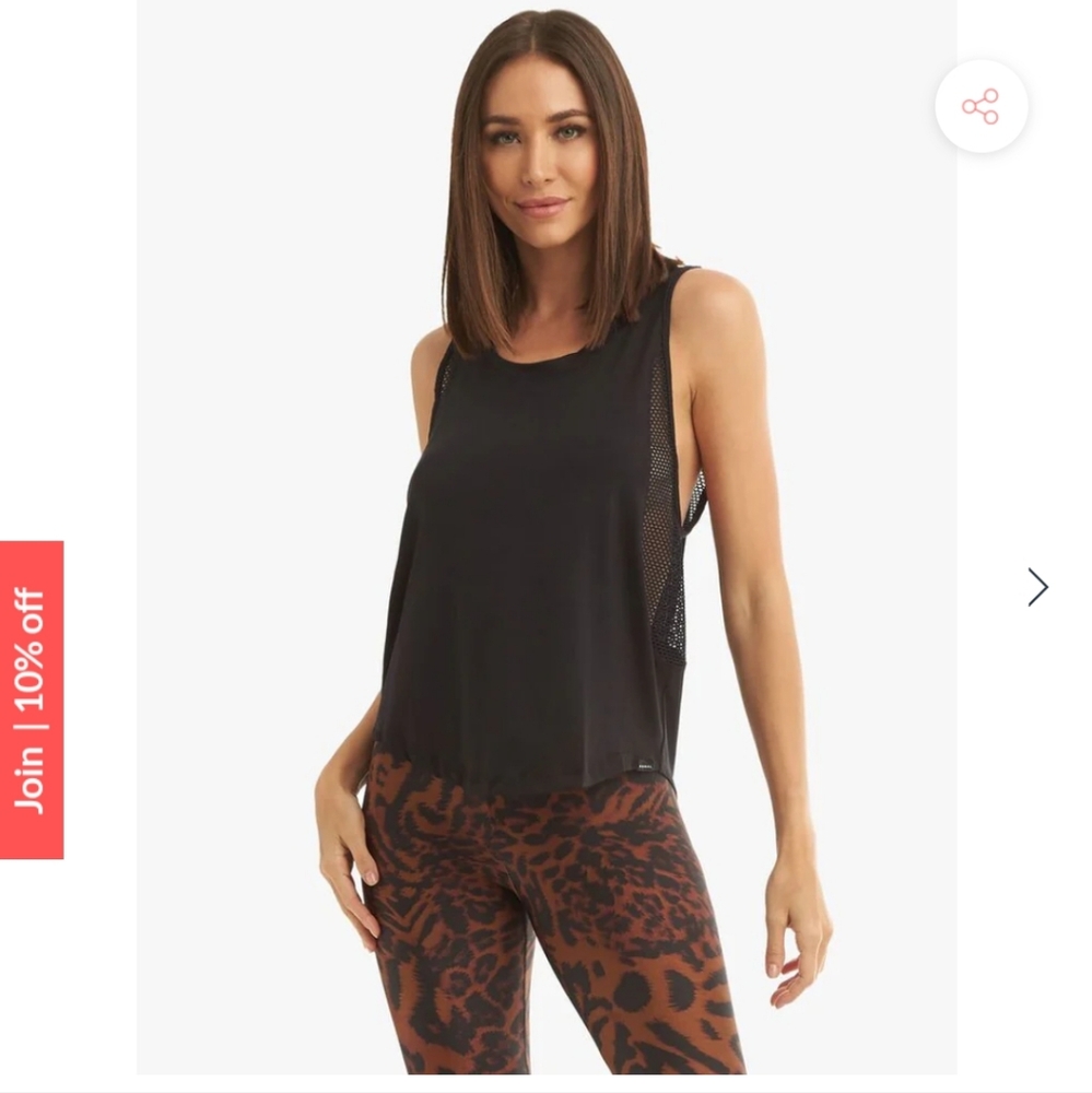 Koral Muscle Tank Black Size Large NWT